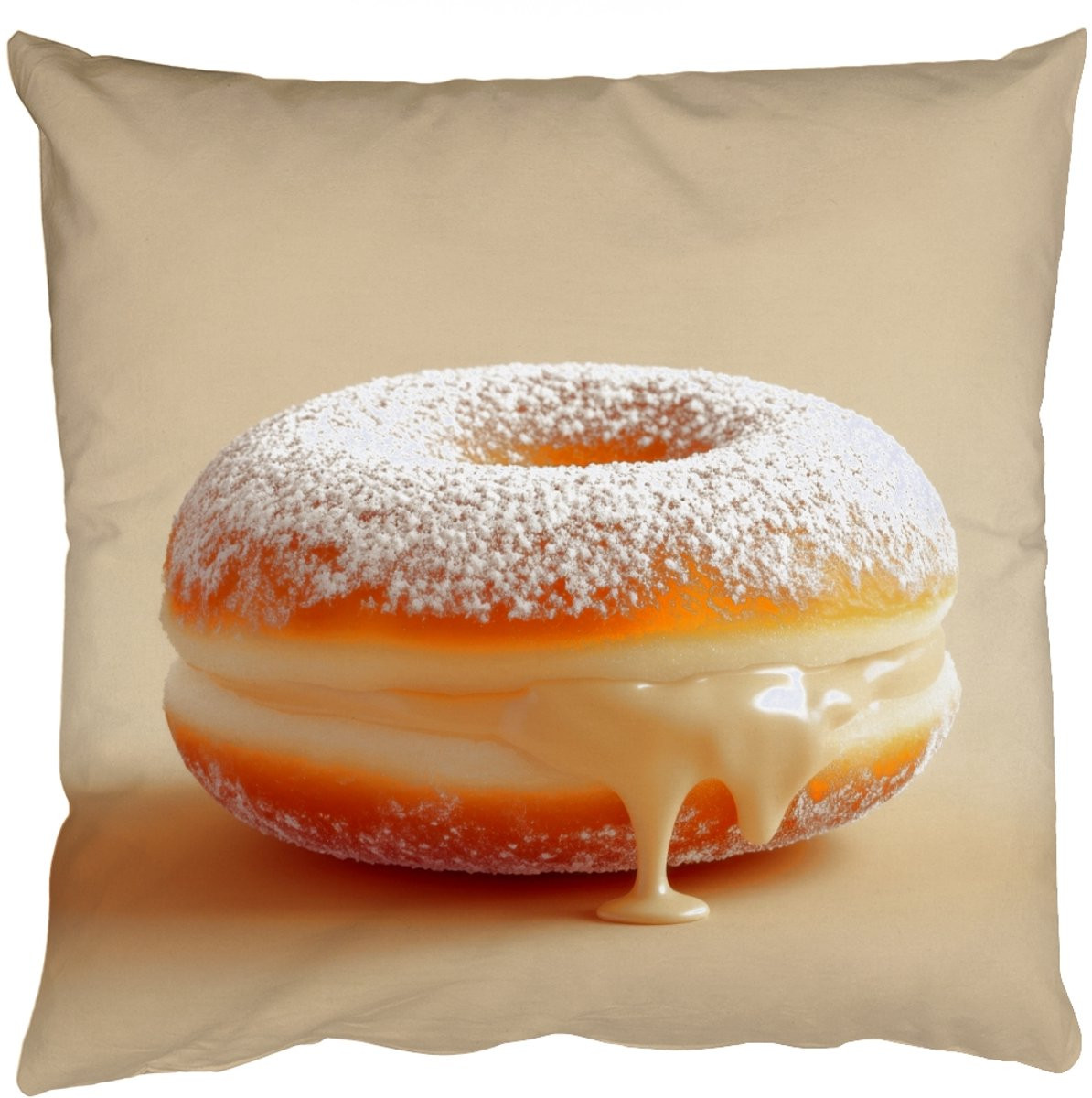 Sierkussen Donut Poedersuiker Beige 40 x 40 cm