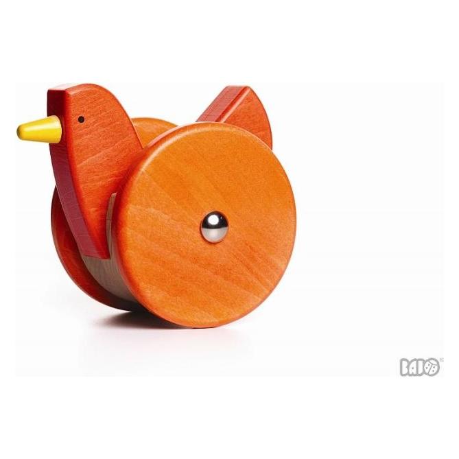 Bajo Nachziehtier Ziehtier Holzspielzeug Motorikspielzeug wippendes Huhn blau (43.21550R)