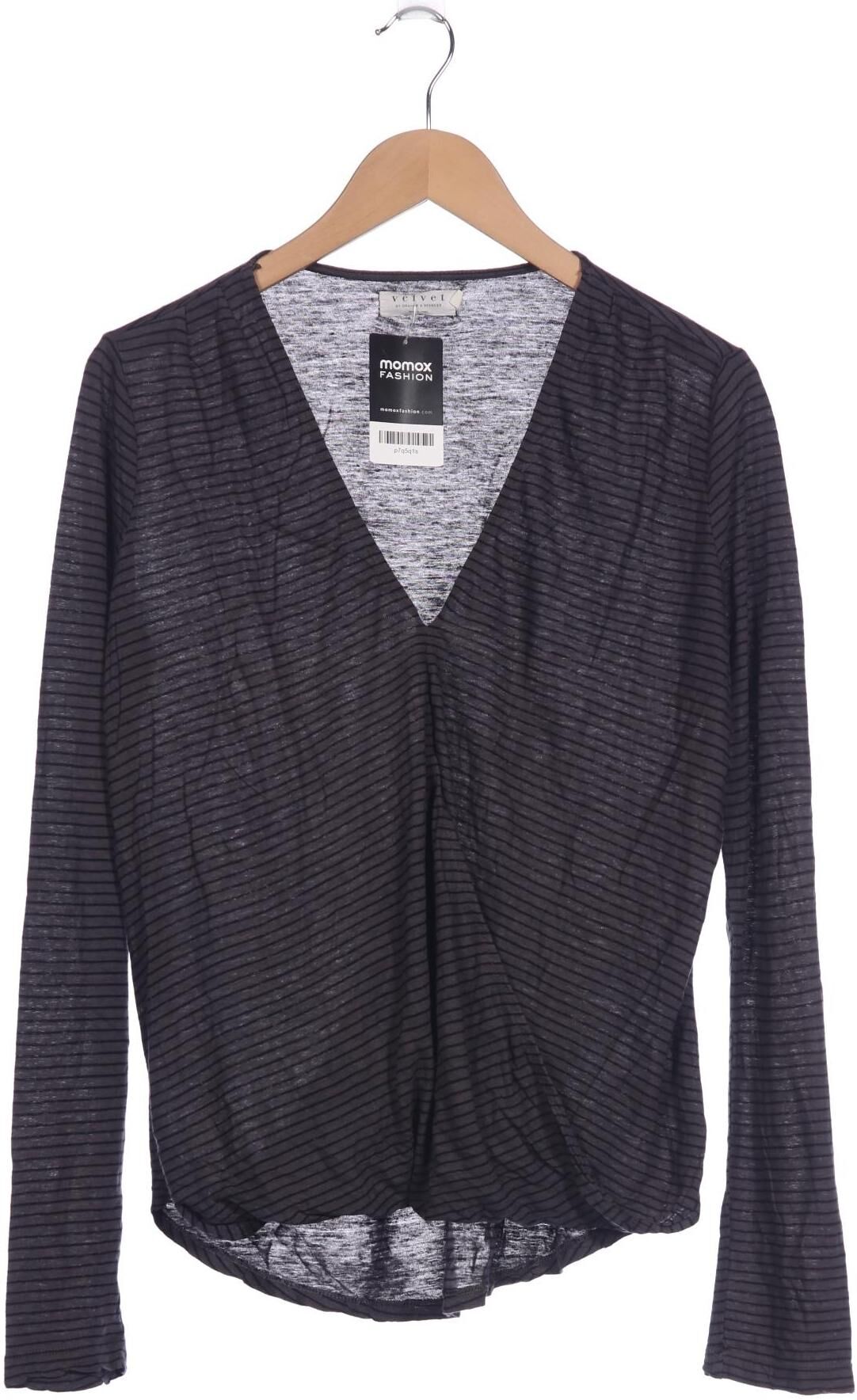 Velvet by Graham & Spencer Damen Langarmshirt, Grau, Gr. M, Viskose / Leinen - Second Hand
