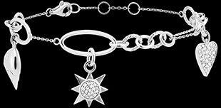 Edenly Armband Frische - Talisman - 9 Karat WeiÃŸgold und Diamanten