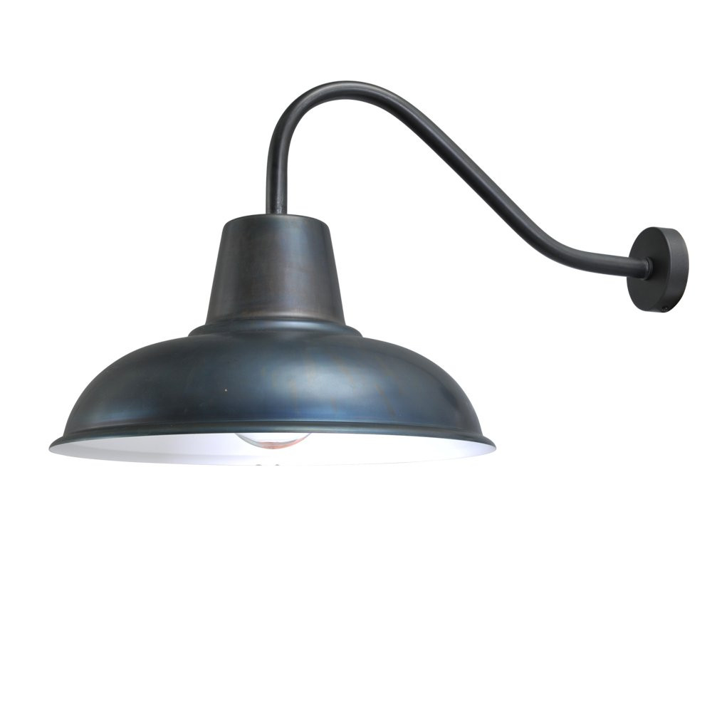 Masterlight Industriele Gunmetal Muurlamp met Koepelvorm in Grijs en Brons