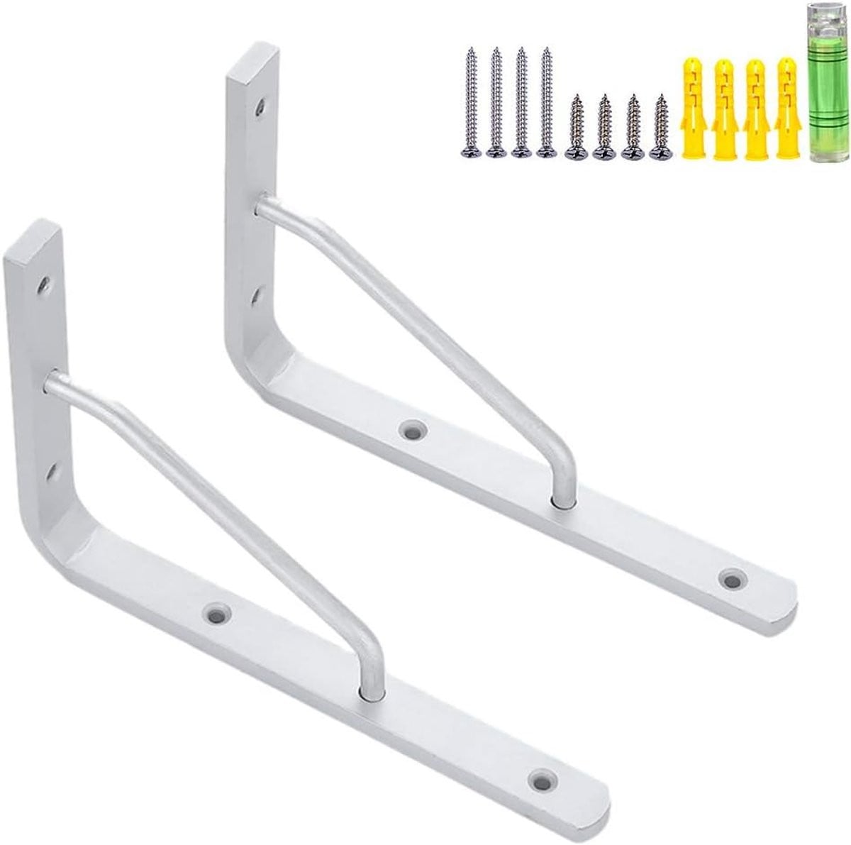 Witte aluminium wandconsoles voor het ophangen van planken, 20 cm
