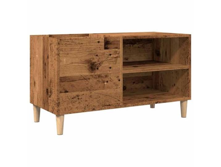 Makastle Plattenschrank Altholz-Optik 84,5 x 38 x 48 cm 15,55 kg aus Holzwerkstoff und Massivholz Eukalyptus, Zusammenbau erforderlich