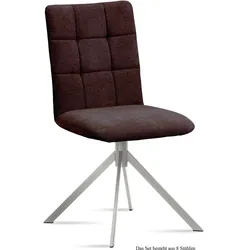 ESSZIMMERSTUHL (8er-Set) Dorise 47x91x60 Edelstahl/Espresso