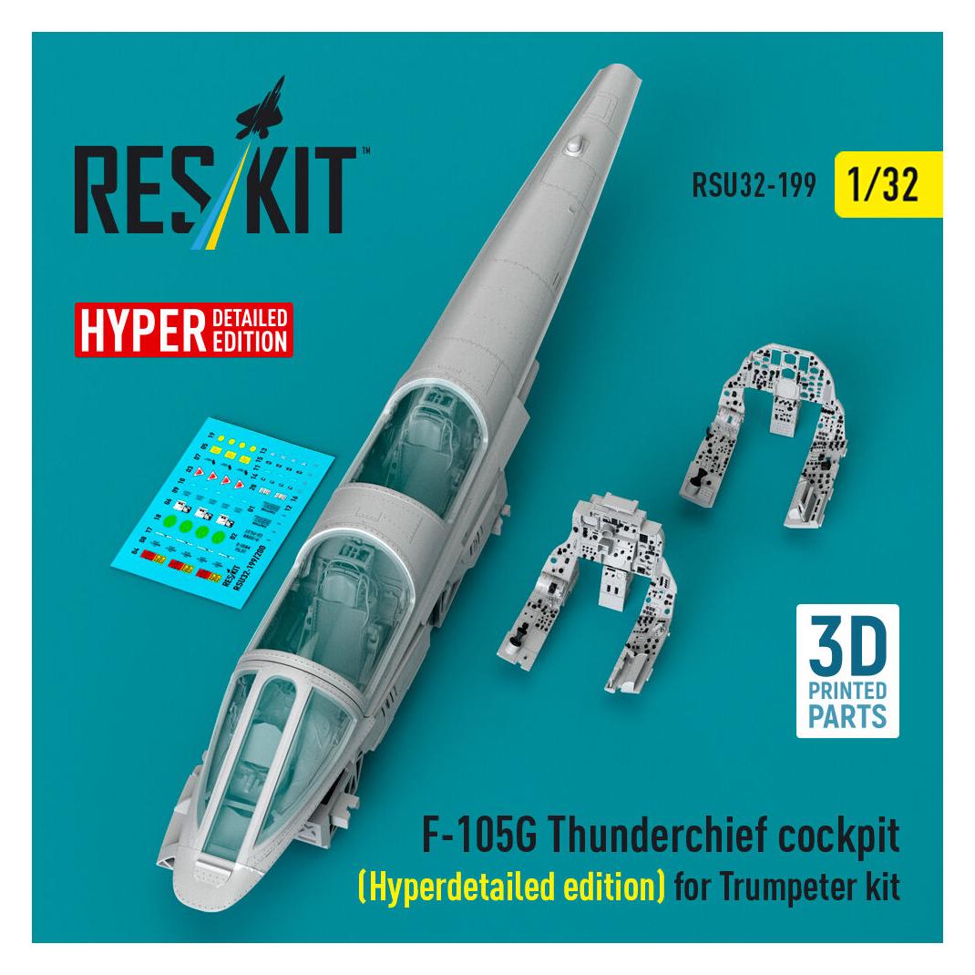 ResKit F-105G Thunderchief cockpit (Hyperdetailed edition) for Trumpeter kit (3D Printed) (RSU32-0199)