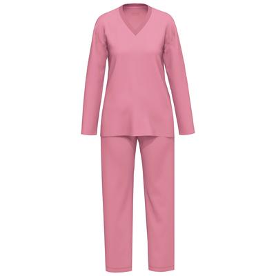 Schlafanzug AMMANN "Damen Pyjama Lang Women Nightwear", Damen, Gr. 48, rosa (raspberry sorbet), Homewear-Sets Schlafanzug