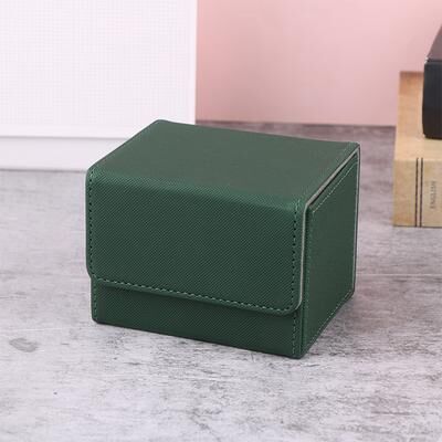 Smart Shopping Spot Premium PU Leather Trading Card Storage Box Portable Card Organizer Case green
