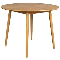 White Label Esstisch Fabio Ø 120 cm Holz Braun Eiche
