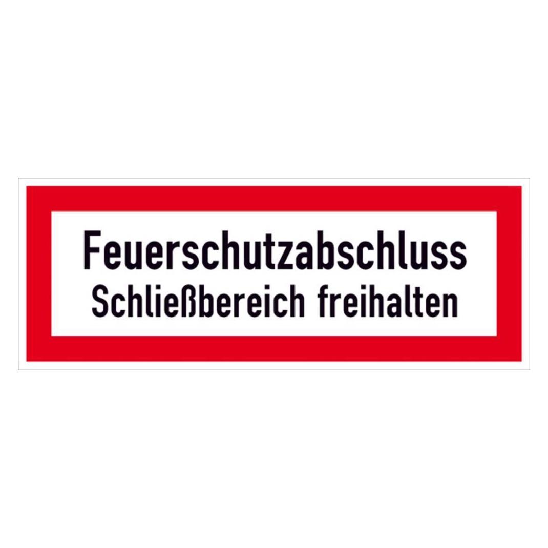 SafetyMarking Hinweisschild für die Feuerwehr Feuerschutzabschluss Schliessbereich freihalten 29. (11.2863)