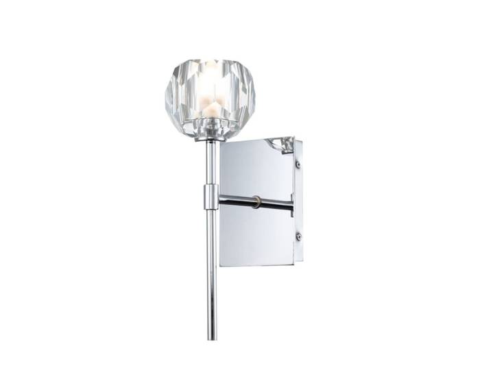 Applique murale en acier et verre cristal k9 finition chrome poli