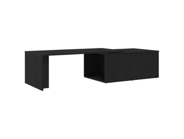 KUTYWEXFM Couchtisch Schwarz Eichen-Optik 150x50x35cm Holzwerkstoff Minimalistischer Sofatisch für das Wohnzimmer, pflegeleichte Ablagefläche und solide Standfestigkeit bis 75 kg Belastung.