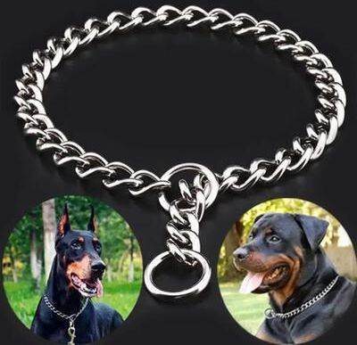 Inspire Essentials Stainless Steel Dog Training Chain Collar Adjustable Pet Training Collar 15.75in X 0.08in