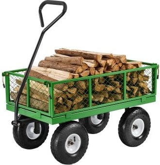 VEVOR Handkar 300 kg met afneembare gaaszijpanelen en 180° draaibare handgreep in zwart, geel of groen