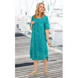 Viskose-Kleid in Muster türkis in Größe 40 von DW-Shop, Türkis, 40