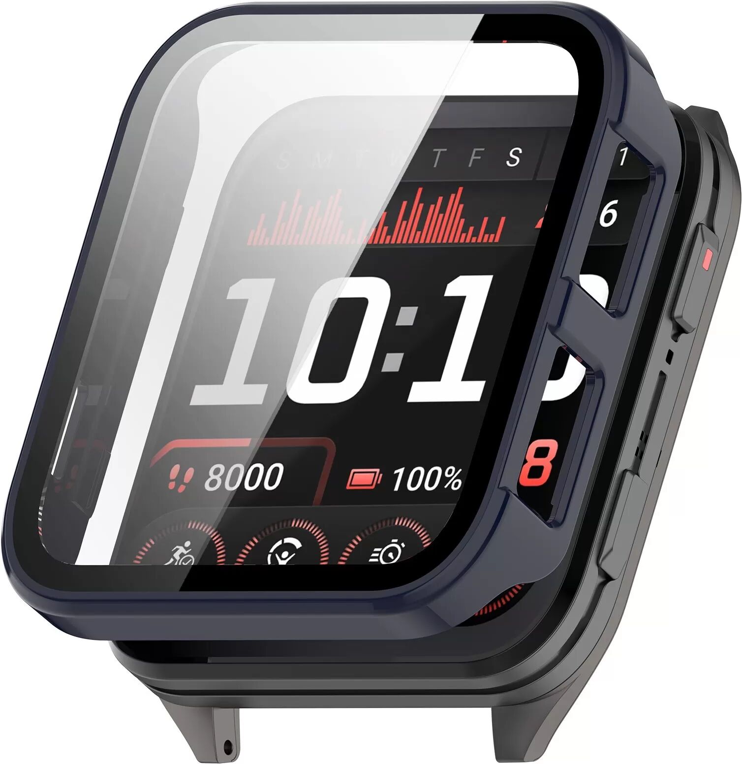 INF Schutzhülle mit Displayschutzfolie kompatibel mit Garmin Venu X1 – PC-Gehäuse Blau