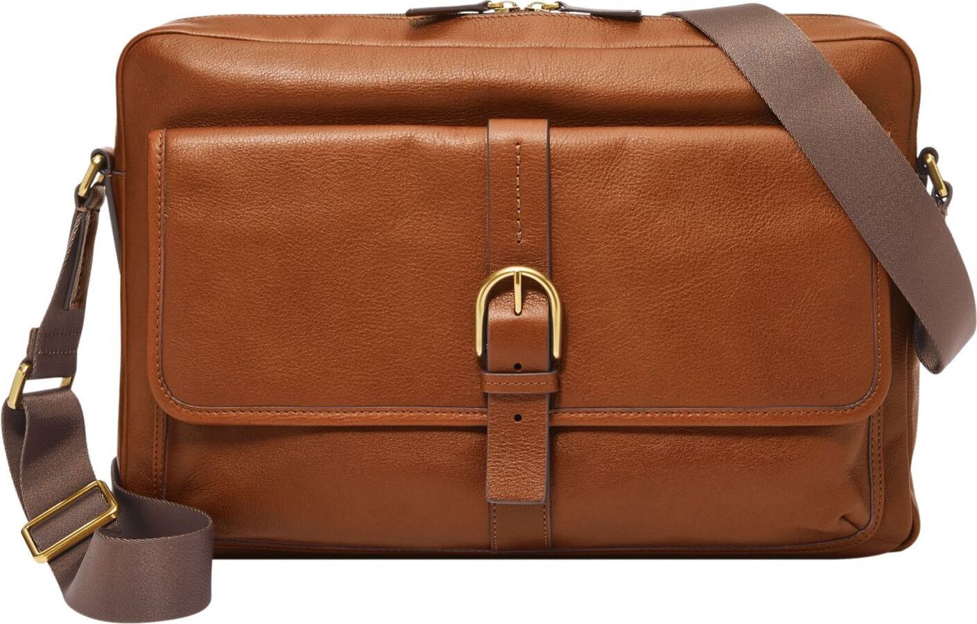 FOSSIL Businesstasche Umhängetasche Camden Messenger Medium Brown braun