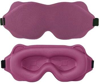 Inspire Curations 3D Contoured Sleep Mask For Total Darkness Light Blocking Eye Mask For Deeper, More Restful Sleep rose