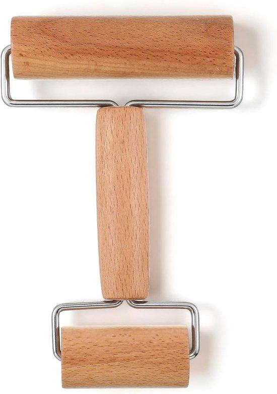 Famanu houten deegroller 2-in-1 bakaccessoire