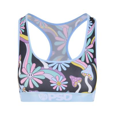 Sport-BH PSD "PSD HAPPY SHROOMS SB", Damen, Gr. XS, Cup 0, bunt (multi color), 88% Polyester, 12% Elasthan, BHs Sport-BH