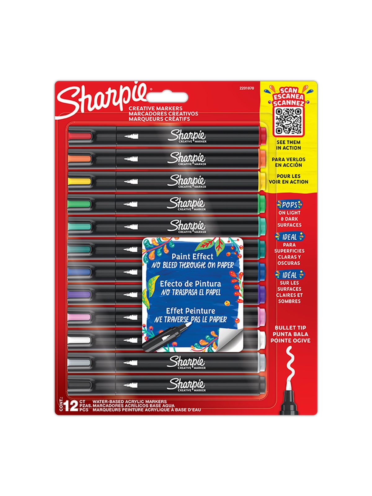 Sharpie Creative Marker Bullet Tip | Verschiedene Farben | 12 Stück