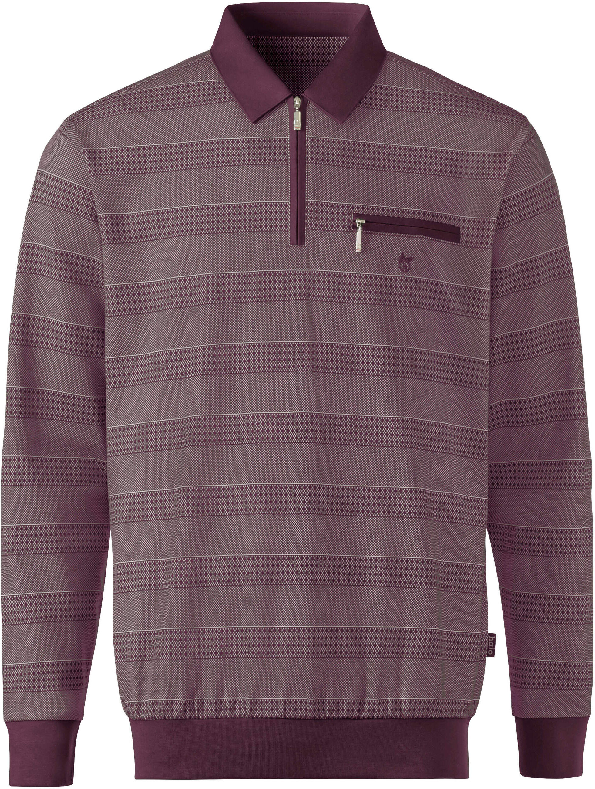 Poloshirt HAJO "Langarm-Poloshirt Langarm-Poloshirt", Herren, Gr. 60, lila (dunkelrot), Basic, Shirts Poloshirt