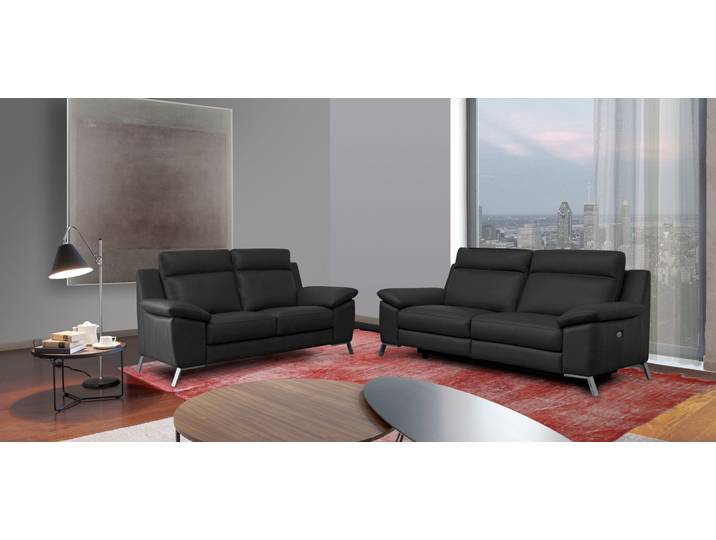 2-Sitzer CALIA ITALIA Roby italienisches Designsofa mit exzellentem Sitzkomfort , grau (grigio scuro), B:172cm H:95cm T:96cm, Sofas, mit erstklassigem Lederbezug