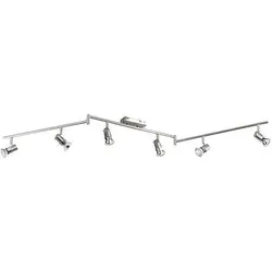Fabas Luce, Deckenleuchte, nickelchrom Hochvolt MetallStrahler 6flg mit Schwenkarm (GU10)
