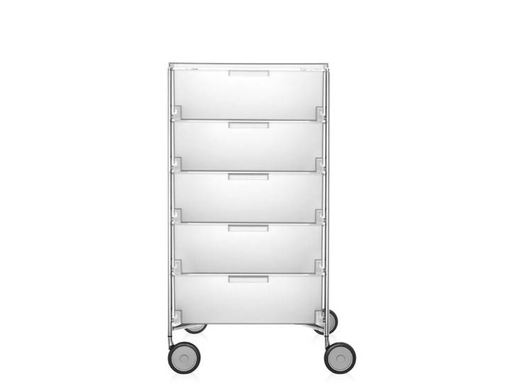 Kartell Mobil Aufbewahrungsbehälter 5 weiß, Designer Antonio Citterio/Glen Oliver Löw, 49x94x47.5 cm