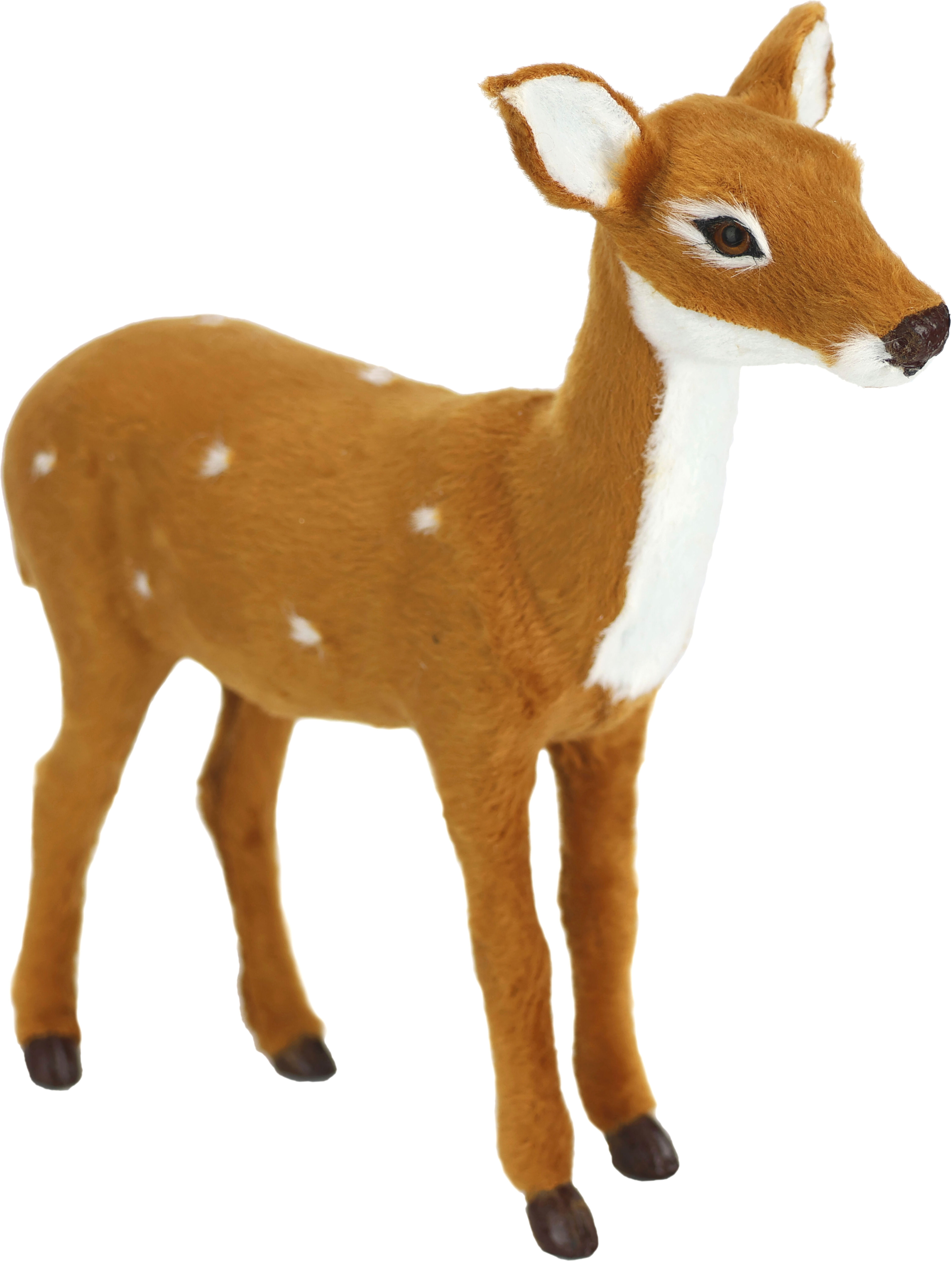 Dekofigur I.GE.A. "Tierfigur Reh aus Kunstfell", braun, B:22cm H:21cm, Polyester, Dekofiguren, Dekofigur, Realistisches Waldtier Statue Ornament Plüschtier Weihnachtsdeko braun B/H/T: 22cm x 21cm