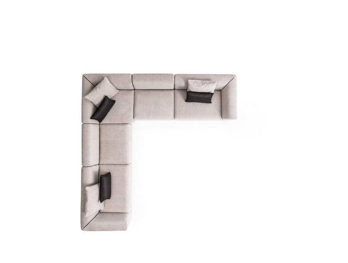 JVmoebel Ecksofa Beiges Textil-Ecksofa mit hoher Polsterung und Holzfüßen, 5 Teile, Made in Europa