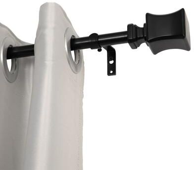"UTOPIA ALLEY 3/4 Inch Curtain Rod - Curtain Rods For Windows 48 to 86 Inch, Adjustable Drapery Rods, Black - 48"" to 86"""