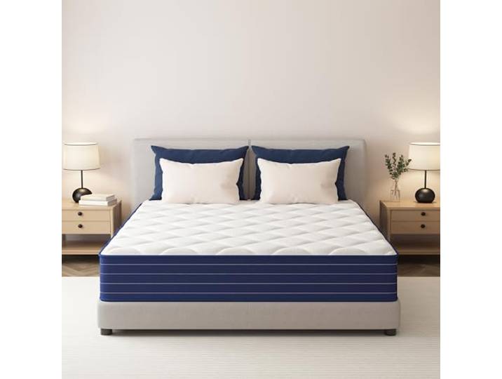 PurrJoys Matratze 135x190x25cm – Taschenfederkern & Memory Foam, mittlerer Härtegrad, atmungsaktiv, Bewegung isolierend, CertiPUR-US & Oeko-TEX, ohne Glasfaser