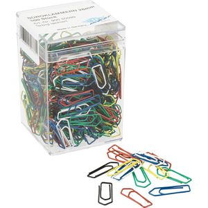 Wedo Büroklammern 90050099, 26mm, farbig sortiert, lackiert, 500 Stück