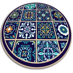 VINYL TEPPICH Ø80 cm Portugiesische Fliesen