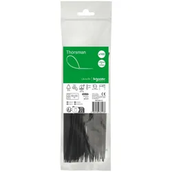 Schneider Electric IMT46410 Kabelbinder Thorsman, Abmessung: 200X2,5 mm, VPE=100 Stück Farbe schwarz