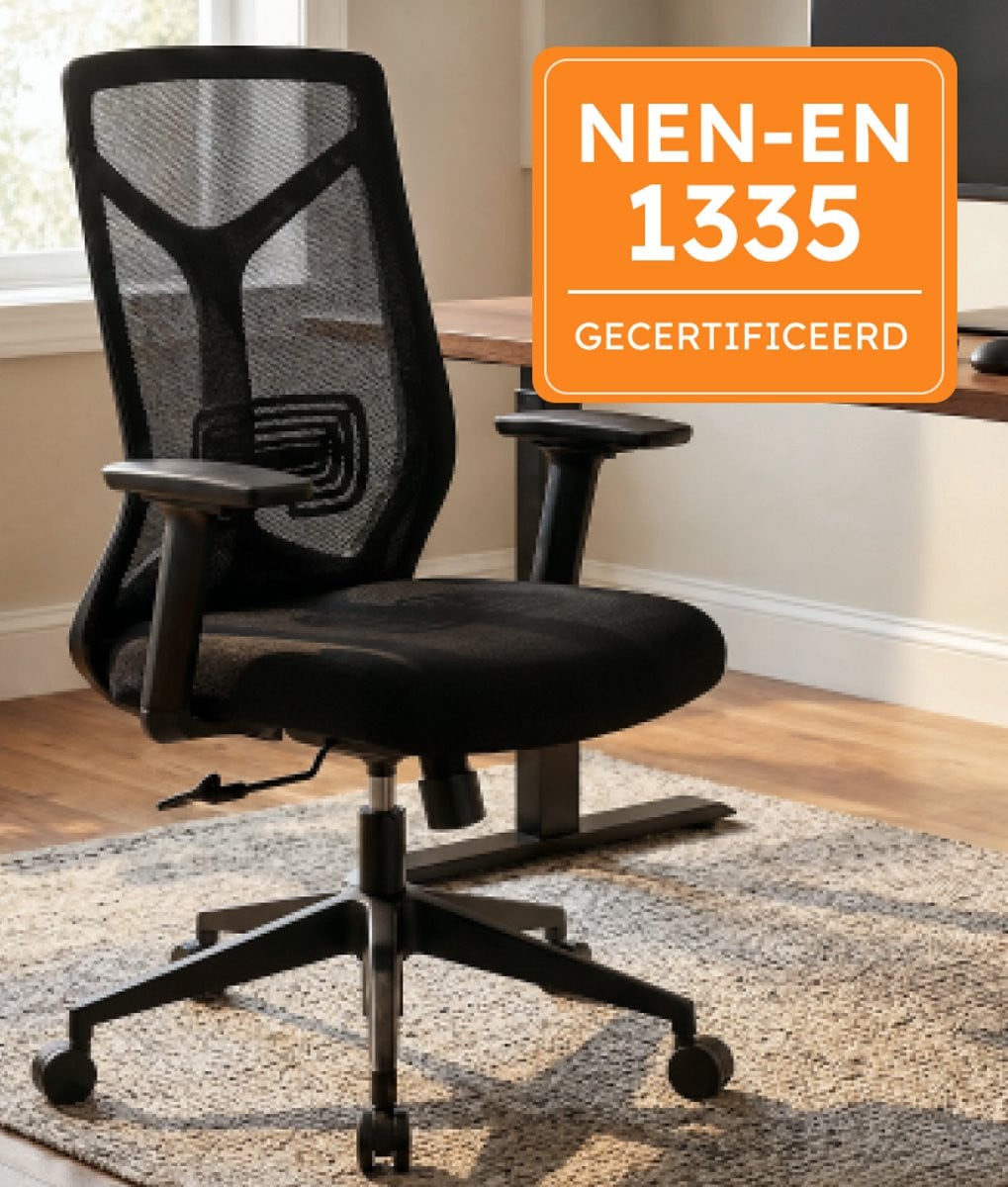 Roveo Ergonomische Bureaustoel voor Volwassenen - Zwart - Gaming Chair met Armleuningen