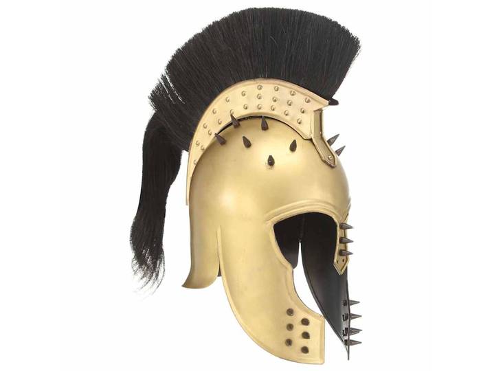 vidaXL Griechischer Krieger-Helm Antik Replik für LARP Messing Stahl