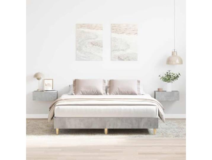 WDGJJFECNMUEHI Holzwerkstoff Lattenrost Bettgestell Grau 150x200 cm Bettgestell ohne Matratze Betongrau 150x200 cm Holzwerkstoff Stabil Stauraum Schlafzimmer Lattenrost Eukalyptusholz