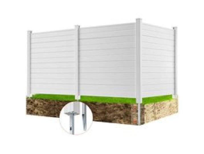 VEVOR Panneau Brise Vue Extérieur 127x127 cm Clôture de Jardin Horizontale Kit 3 Panneaux de Confidentialité avec Piquets Métalliques, Accessoires pour Sols Souples, Cacher les Climatiseurs, Poubelles