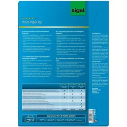 Sigel Inkjet Top (125 g/m2, A4, 100 Stk.), Fotopapier, Weiss