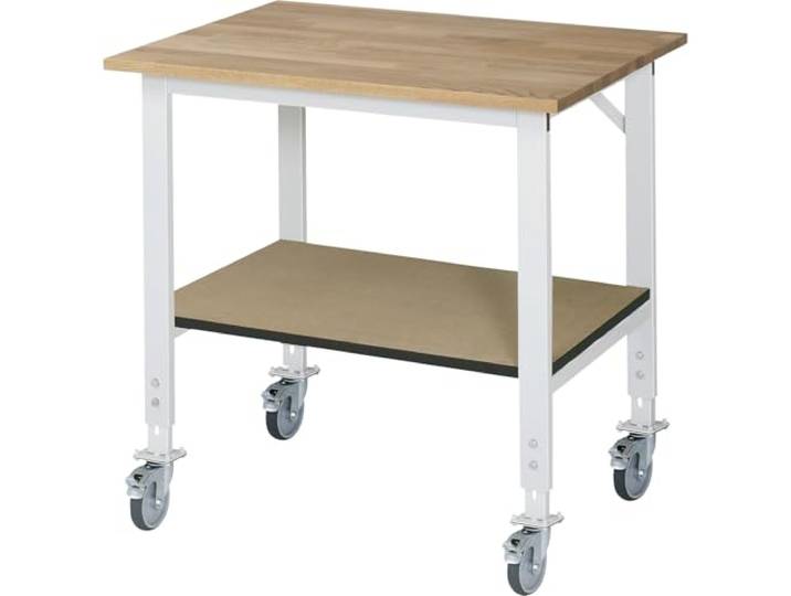 RAU Arbeitsplatz mit Ablage Mobile Tischplatte aus Buche Dicke 25 mm B x T 1000 x 800 mm
