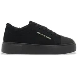 A|X Armani Exchange für Damen. XW003067AF27450UC001 Schuhe aus schwarzem Leder der Marke (38), Wohnung, Schnürsenkel, Lässig
