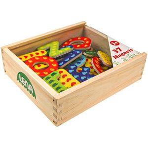 Lena Lernspielzeug 65823, Holz Magnet Buchstaben, ab 3 Jahre, Buchstaben lernen