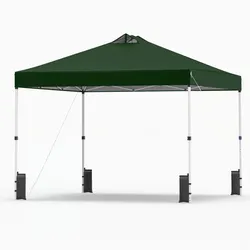 COSTWAY Pavillon 3x3m, Pop-up winterfest, mit 4 Sandsäcken, Heringen, Seilen & Rolltasche, Partyzelt mit Sonnenschutz Grün