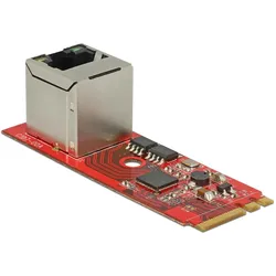 Delock M.2 Key A+E Netzwerkkarte, 1Gbps (M.2 A Key, M.2 E Key), Netzwerkkarte, Rot