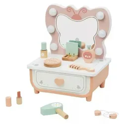 Tooky Toy: Schminktisch aus Holz mit Schmetterling und Beleuchtung – 34 cm