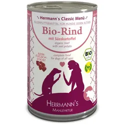 Herrmann's Classic 12x400g Dose Hundenassfutter Bio Rind mit Süßkartoffeln