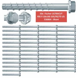 Fischer Betonschrauben Sechskant UltraCut FBS II 10x160 105/95/75 US - 50 Stück