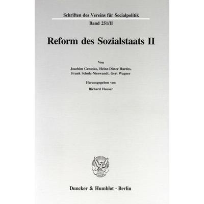 Reform des Sozialstaats II., Taschenbuch von , Duncker & Humblot, 978-3-428-09400-4