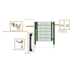 Fa-Bausysteme Gartentor halb Rahmen Moosgrün 920 x 1200 mm